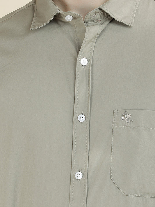 Casual Shirt for Men l Breathable & Soft with Color Fastness Slim Fit Pure Cotton Fabric Solid Pattern