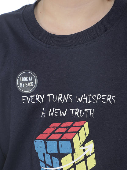Casual T-Shirt for Boys l Breathable & Soft with Color Fastness Regular Fit Round Neck Polycotton Fabric Printed Pattern