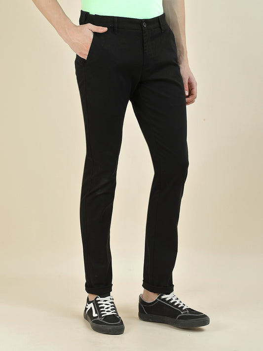 Casual Trousers for Men l Breathable & Soft with Color Fastness Regular Fit Cotton Blend Fabric Solid Pattern