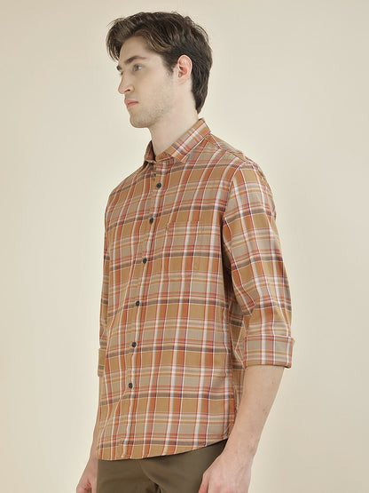 Casual Shirt for Men l Breathable & Soft with Color Fastness Slim Fit Pure Cotton Fabric Checkered Pattern