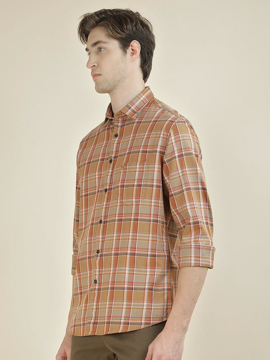 Casual Shirt for Men l Breathable & Soft with Color Fastness Slim Fit Pure Cotton Fabric Checkered Pattern