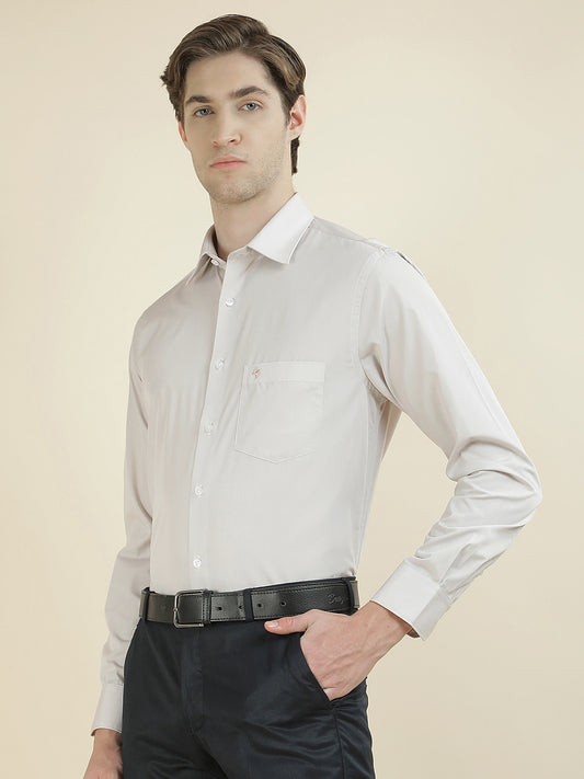 Formal Shirt for Men l Breathable & Soft with Color Fastness Regular Fit Cotton Blend Fabric Solid Pattern