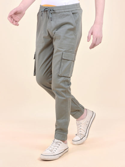 Casual Jogger for Boys l Breathable & Soft with Color Fastness Regular Fit Cotton Fabric Button Closure Solid Pattern