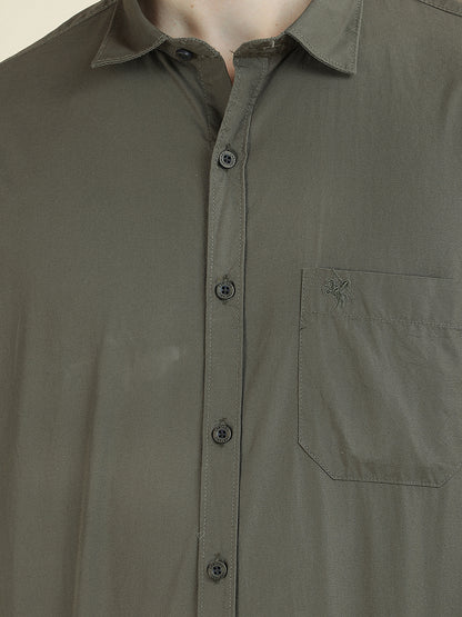 Casual Shirt for Men l Breathable & Soft with Color Fastness Slim Fit Pure Cotton Fabric Solid Pattern