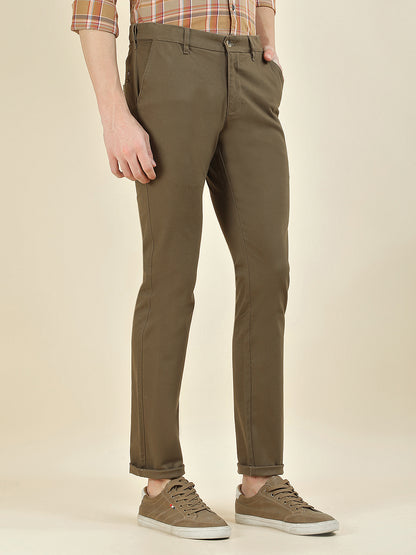 Casual Trousers for Men l Breathable & Soft with Color Fastness Regular Fit Cotton Blend Fabric Solid Pattern