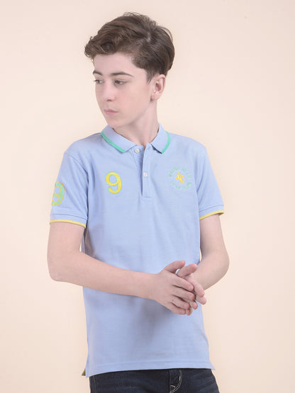 Casual T-Shirt for Boys l Breathable & Soft with Color Fastness Regular Fit Polo Neck Polycotton Fabric Printed Pattern