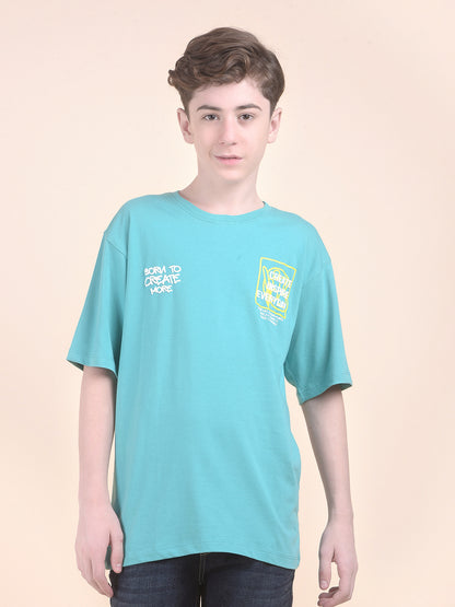 Casual T-Shirt for Boys l Breathable & Soft with Color Fastness Regular Fit Round Neck Polycotton Fabric Printed Pattern