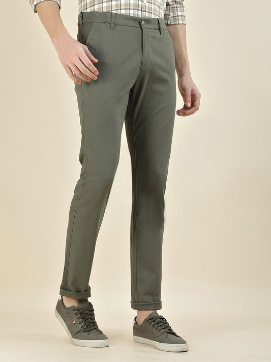 Casual Trousers for Men l Breathable & Soft with Color Fastness Regular Fit Cotton Blend Fabric Solid Pattern