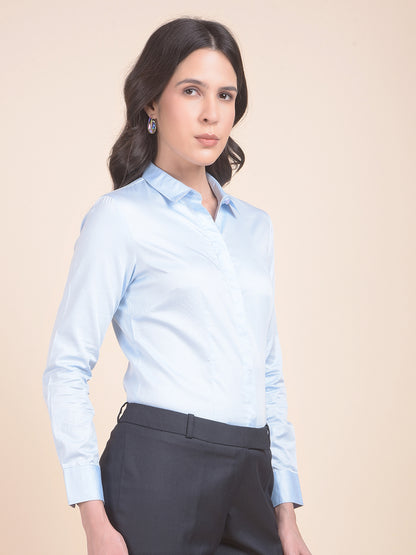 Formal Shirt for Women l Breathable & Soft with Color Fastness Slim Fit Cotton Fabric Solid Pattern
