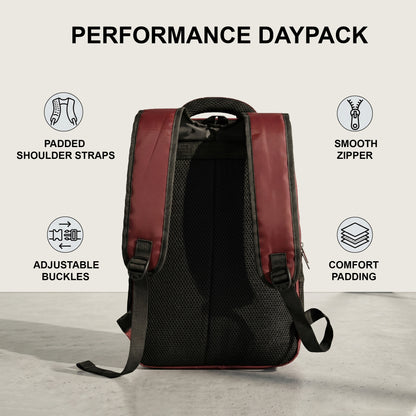 32 Litre Laptop Backpack Upto 18 inchs Laptop for School, Office, College & Travel Bag for Men and Women (Maroon) | 3 Compartments, Side Pocket, Padded Shoulder Strap, Smooth-Glide Zippers