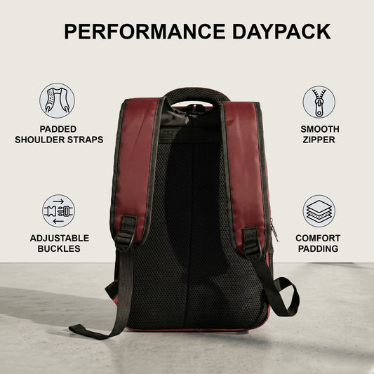 32 Litre Laptop Backpack Upto 18 inchs Laptop for School, Office, College & Travel Bag for Men and Women (Maroon) | 3 Compartments, Side Pocket, Padded Shoulder Strap, Smooth-Glide Zippers