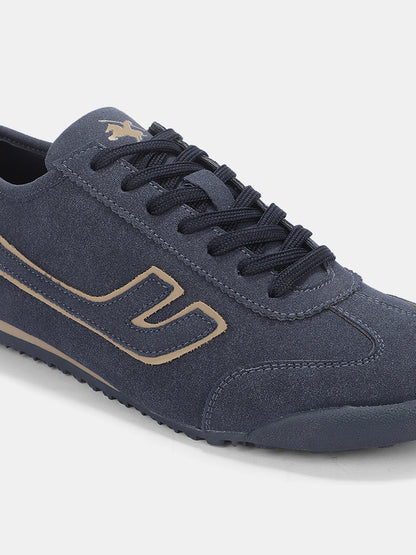 Men's Navy Colourblock Casual Sneakers