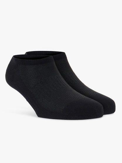 Men's Pack Of 5 Black No Show Length Self Design Casual Socks