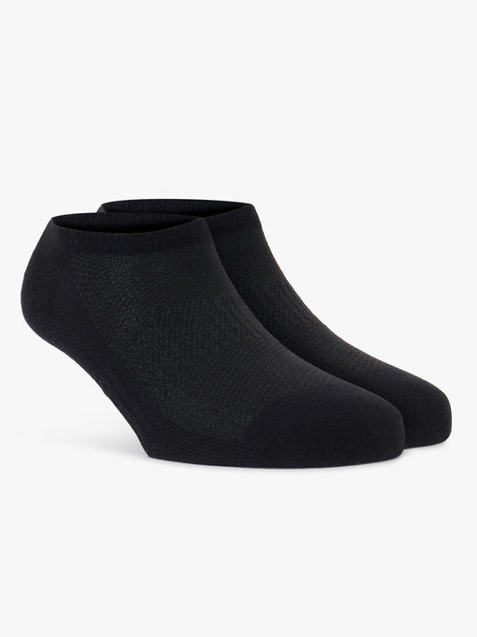 Men's Pack Of 5 Black No Show Length Self Design Casual Socks