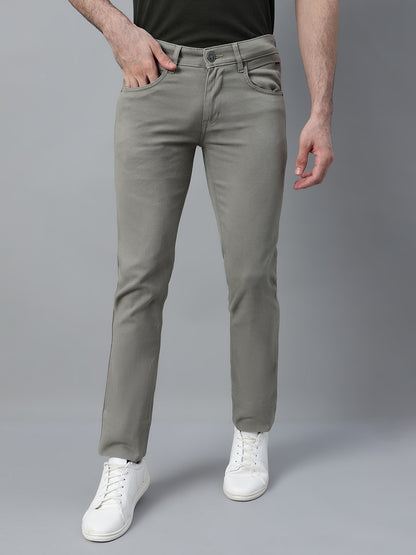 Men's Casual Flat front Light Olive Green  Trousers