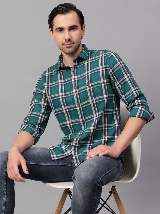 Casual Shirt for Men | Breathable & Soft with Color Fastness Regular Fit Spread Collar Neck Cotton Fabric Checkered Pattern
