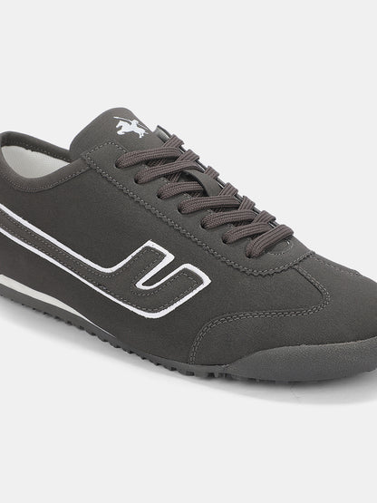 Men's Dark Grey Colourblock Casual Sneakers