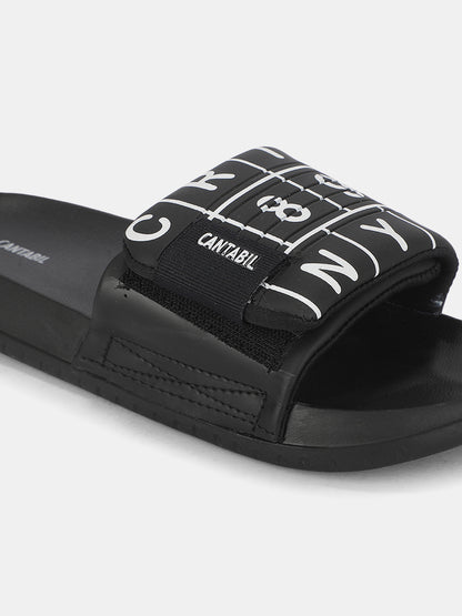 Men's Black Colourblock Sliders