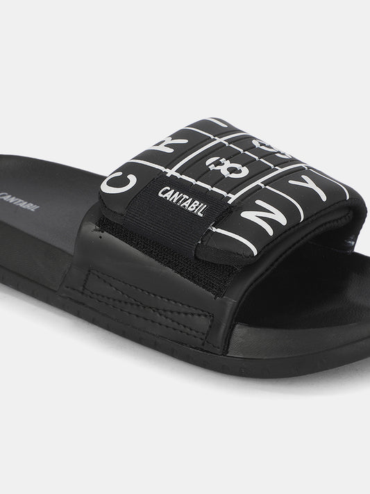 Men's Black Colourblock Sliders