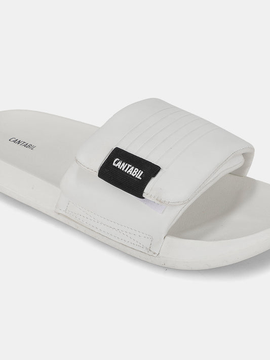 Men's White Colourblock Sliders
