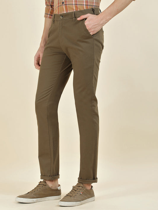 Casual Trousers for Men l Breathable & Soft with Color Fastness Regular Fit Cotton Blend Fabric Solid Pattern