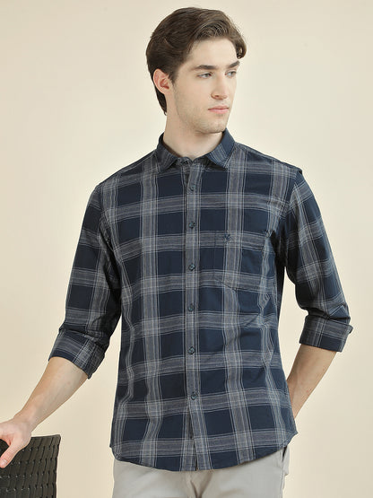 Casual Shirt for Men l Breathable & Soft with Color Fastness Slim Fit Pure Cotton Fabric Checkered Pattern