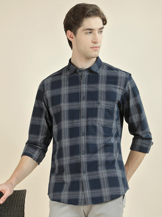 Casual Shirt for Men l Breathable & Soft with Color Fastness Slim Fit Pure Cotton Fabric Checkered Pattern