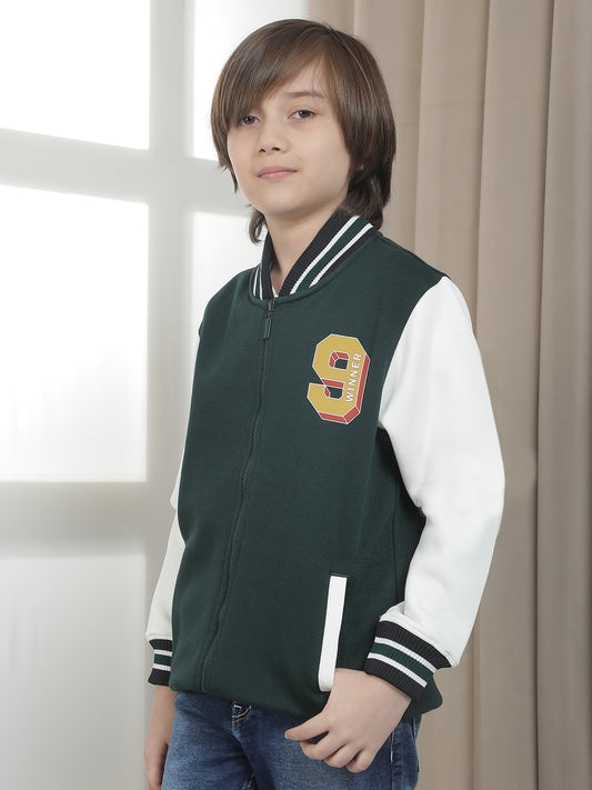 Casual Sweatshirt for Boys l Breathable & Soft with Color Fastness Regular Fit Mock Neck Fleece Fabric Printed Pattern