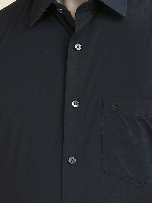 Formal Shirt for Men l Breathable & Soft with Color Fastness Slim Fit Cotton Blend Fabric Solid Pattern