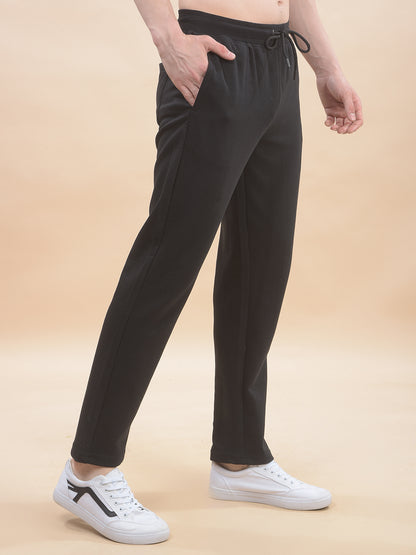 Track Pants for Men l Breathable & Soft with Color Fastness Regular Fit Poly Cotton Solid Pattern Drawstring Closure