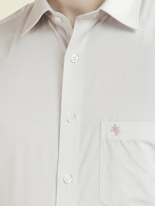 Formal Shirt for Men l Breathable & Soft with Color Fastness Regular Fit Cotton Blend Fabric Solid Pattern