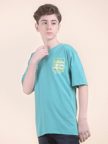 Casual T-Shirt for Boys l Breathable & Soft with Color Fastness Regular Fit Round Neck Polycotton Fabric Printed Pattern