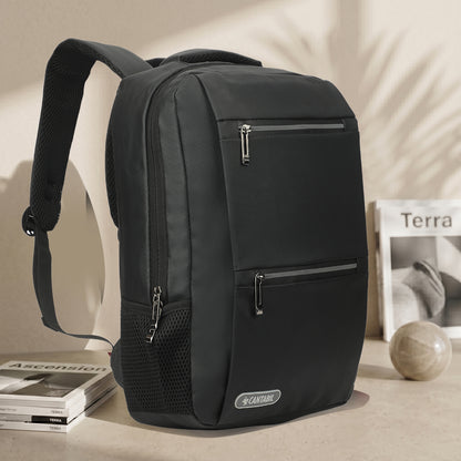 12 Litre Laptop Backpack Upto 18 inchs Laptop for School, Office, College & Travel Bag for Men and Women (Black) | 3 Compartments, Side Pocket, Padded Shoulder Strap, Smooth-Glide Zippers