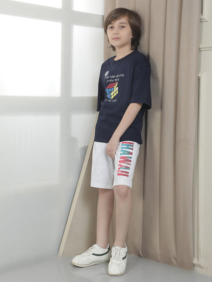 Casual T-Shirt for Boys l Breathable & Soft with Color Fastness Regular Fit Round Neck Polycotton Fabric Printed Pattern
