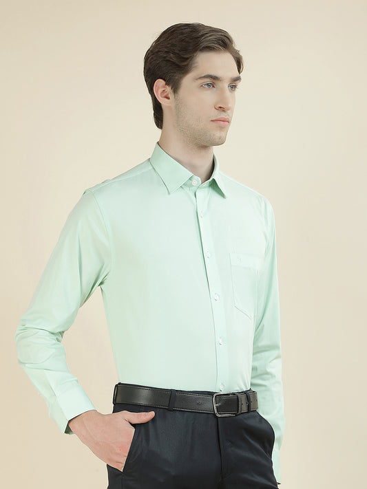 Formal Shirt for Men l Breathable & Soft with Color Fastness Slim Fit Cotton Blend Fabric Solid Pattern