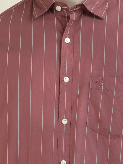 Casual Shirt for Men l Breathable & Soft with Color Fastness Slim Fit Pure Cotton Fabric Striped Pattern