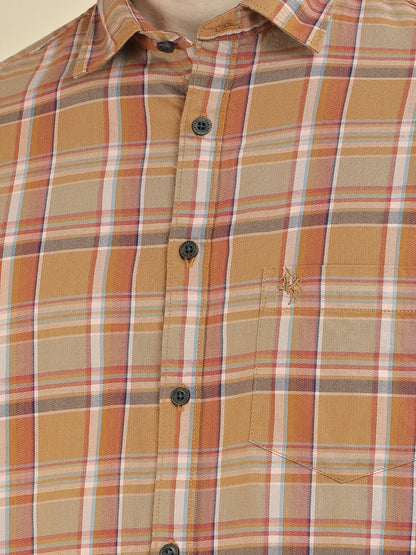 Casual Shirt for Men l Breathable & Soft with Color Fastness Slim Fit Pure Cotton Fabric Checkered Pattern