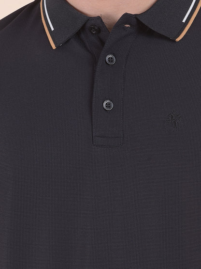 T-Shirt for Men | Breathable & Soft with Color Fastness Regular Fit Polo Neck Nylon Fabric Solid Pattern