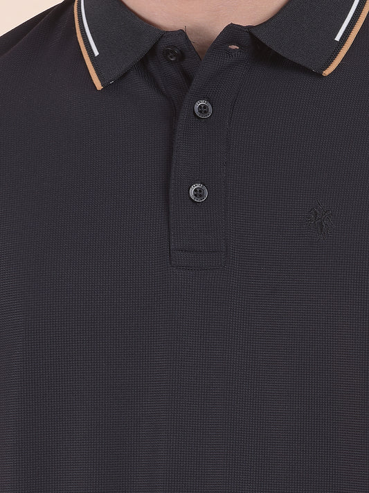 T-Shirt for Men | Breathable & Soft with Color Fastness Regular Fit Polo Neck Nylon Fabric Solid Pattern