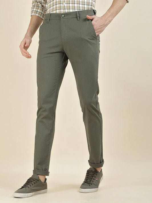 Casual Trousers for Men l Breathable & Soft with Color Fastness Regular Fit Cotton Blend Fabric Solid Pattern
