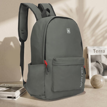 17 Litre Laptop Backpack Upto 18 inchs Laptop for School, Office, College & Travel Bag for Men and Women (Grey) | 2 Compartments, Side Pocket, Padded Shoulder Strap, Smooth-Glide Zippers