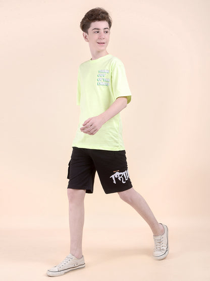 Casual T-Shirt for Boys l Breathable & Soft with Color Fastness Regular Fit Round Neck Polycotton Fabric Printed Pattern
