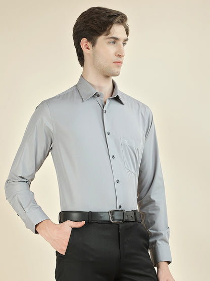 Formal Shirt for Men l Breathable & Soft with Color Fastness Regular Fit Cotton Blend Fabric Solid Pattern