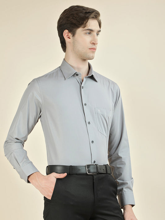 Formal Shirt for Men l Breathable & Soft with Color Fastness Regular Fit Cotton Blend Fabric Solid Pattern