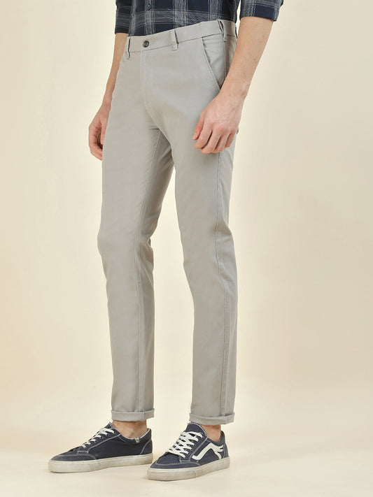Casual Trousers for Men l Breathable & Soft with Color Fastness Regular Fit Cotton Blend Fabric Solid Pattern