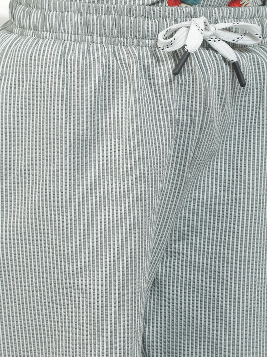 Casual Bermuda for Boys l Breathable & Soft with Color Fastness Regular Fit Poly Cotton Fabric Drawstring Closure Striped Pattern