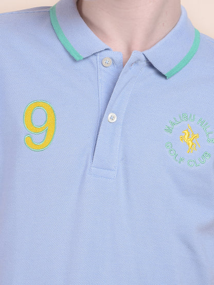 Casual T-Shirt for Boys l Breathable & Soft with Color Fastness Regular Fit Polo Neck Polycotton Fabric Printed Pattern