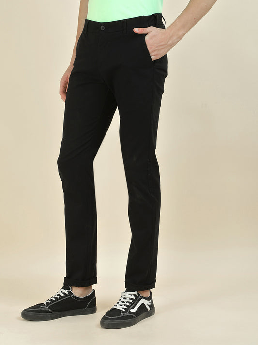 Casual Trousers for Men l Breathable & Soft with Color Fastness Regular Fit Cotton Blend Fabric Solid Pattern