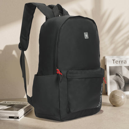 17 Litre Laptop Backpack Upto 18 inchs Laptop for School, Office, College & Travel Bag for Men and Women (Black) | 2 Compartments, Side Pocket, Padded Shoulder Strap, Smooth-Glide Zippers