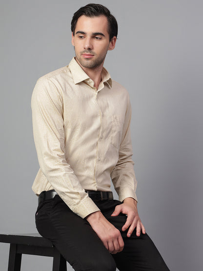 Formal Shirt for Men l Breathable & Soft with Color Fastness Regular Fit Spread Collar Neck Cotton Fabric Printed Pattern